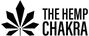 Black logo of 'The Hemp Chakra' with a stylized cannabis leaf.